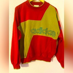 VINTAGE Adidas Men’s Red Gold Sweater